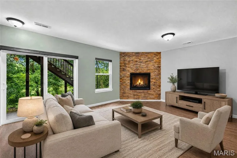Walk Out Finished Lower Level Shown with Virtual Staging — 2322 Wills Hollow Drive, St Peters, MO 63376