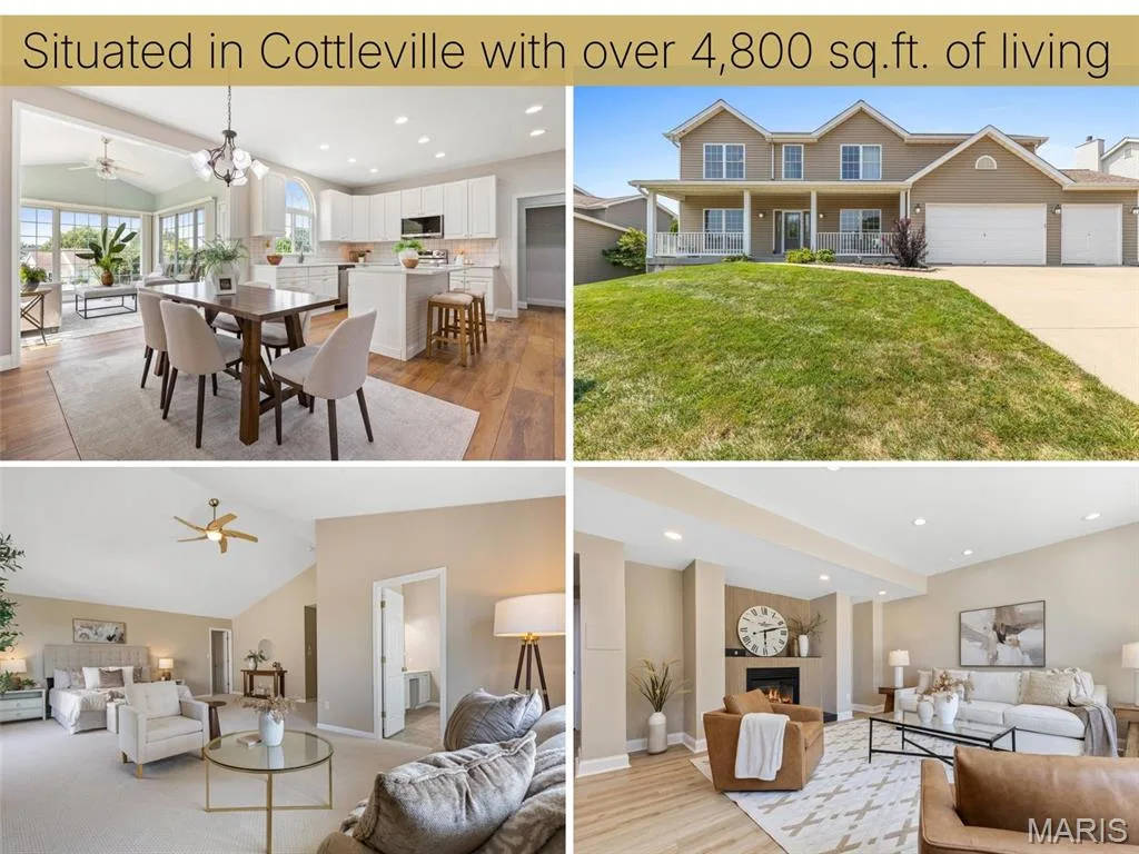 Welcome home to this beautifully updated five bedroom, five bathroom home in the heart of Cottleville and sought-after Francis Howell School District, where luxury and resort-style living meet. — 354 Buckington Street, St Peters, MO 63376