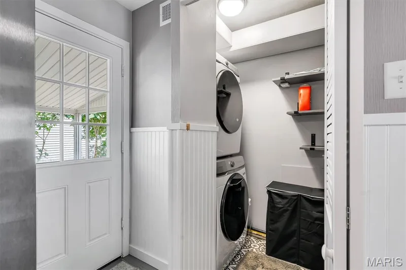 Stackable washer/dryer off kitchen — 303 Saint Joseph Avenue, O'Fallon, MO 63366