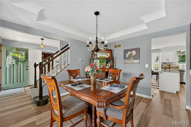 Dining Room with Tray Ceiling — 47 Park Place, St Peters, MO 63376