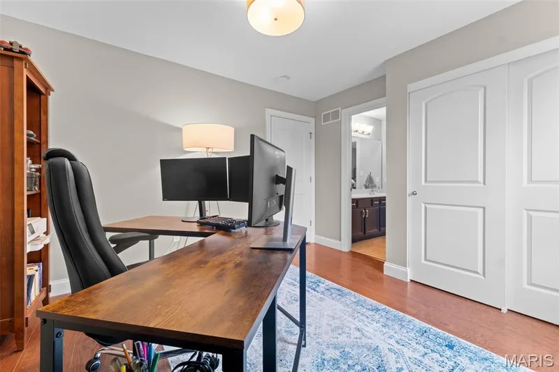 Bedroom (being used as in home office) w/ shared bath — 14 Prairie Lake Court, Wentzville, MO 63385