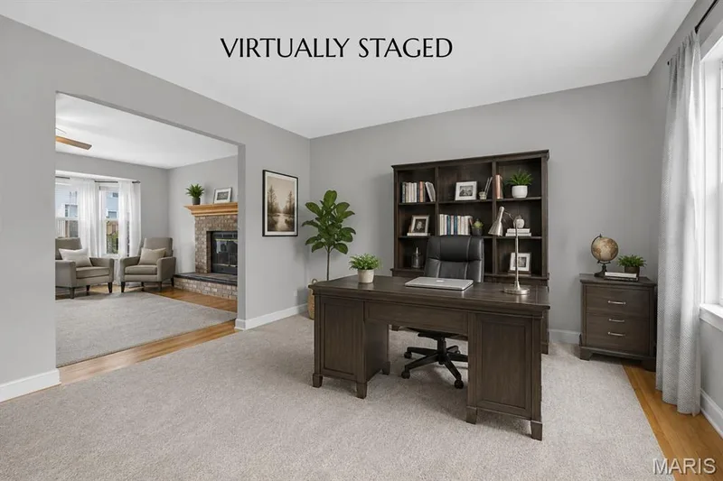 Virtually Staged-Formal living room is currently used as toy room for grandkids but has great potential. — 2087 Hackmann Estates Drive, St Charles, MO 63303