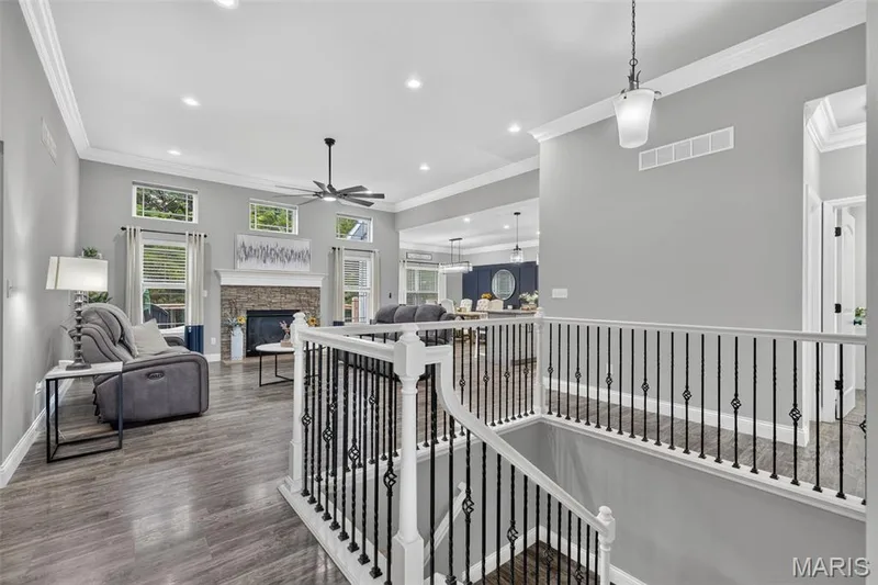12 ft ceilings! Vented gas fireplace! Transom windows! — 826 Liberty Creek Drive, Wentzville, MO 63385