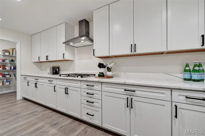 5 burner gas cooktop with stainless steel range — 310 Osprey Court, Lake St. Louis, MO 63367