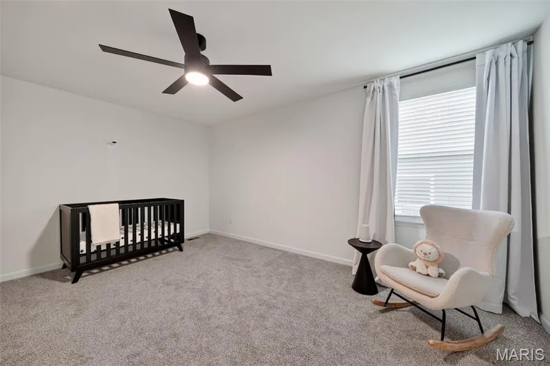 Bedroom #3 with walk in closet and ceiling fan — 310 Osprey Court, Lake St. Louis, MO 63367