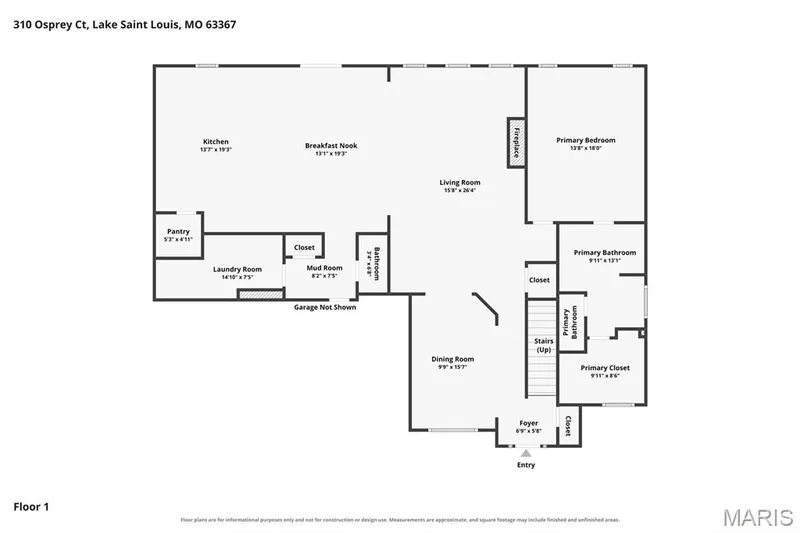 Main floor - floor plan — 310 Osprey Court, Lake St. Louis, MO 63367