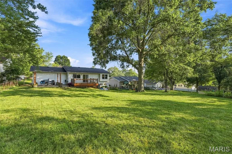 The yard is big, flat and fenced! — 17 Oak Hill Lane, St Peters, MO 63376