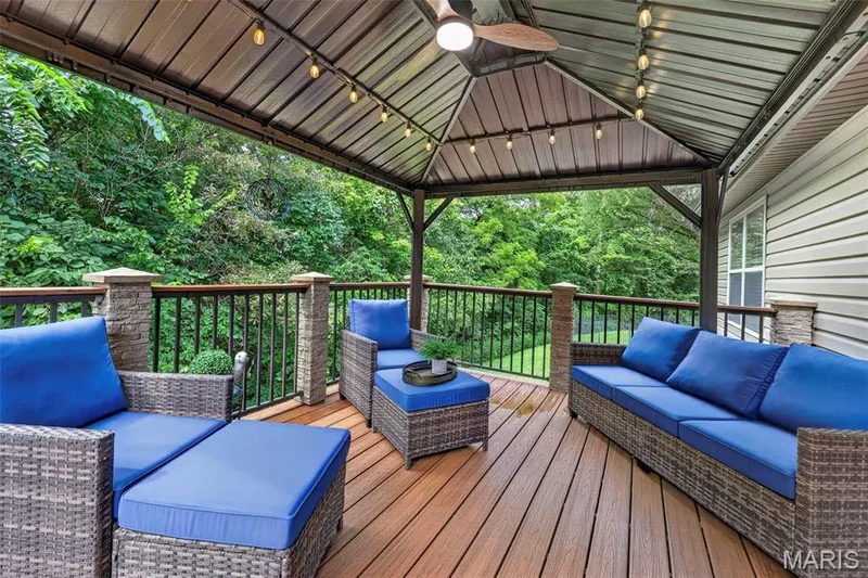 Composite deck with pergola is a great spot for morning coffee — 132 Miranda Court, Wentzville, MO 63385