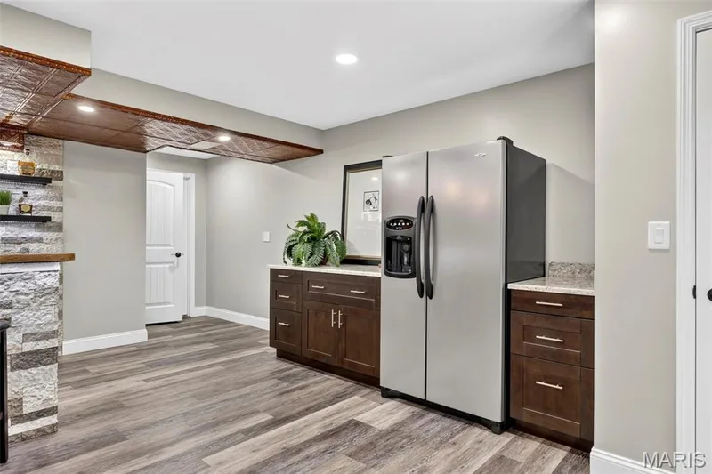 Lots of built in cabinets, refrigerator remains — 132 Miranda Court, Wentzville, MO 63385