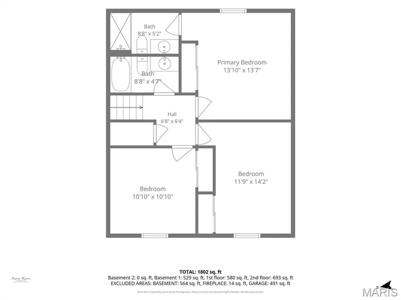Floor plan Upstairs bedrooms — 23 Crescent Woods Drive, St Peters, MO 63376