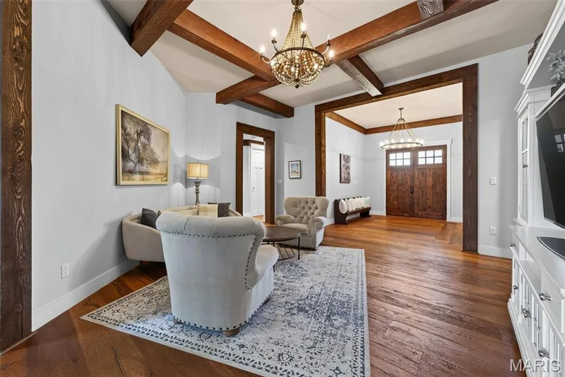 From entry the living room awaits with divided bedroom plan — 1950 Diehr Road, Wentzville, MO 63385