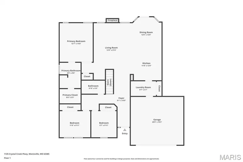 This will help with room sizes. — 1125 Crystal Creek Parkway, Wentzville, MO 63385
