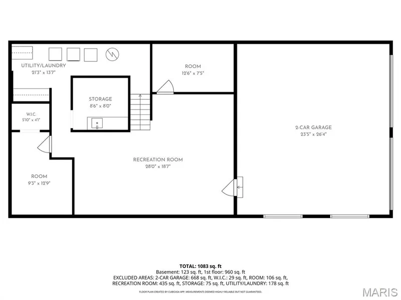 Lower level floor plan — 324 Westminster Drive, St Peters, MO 63376