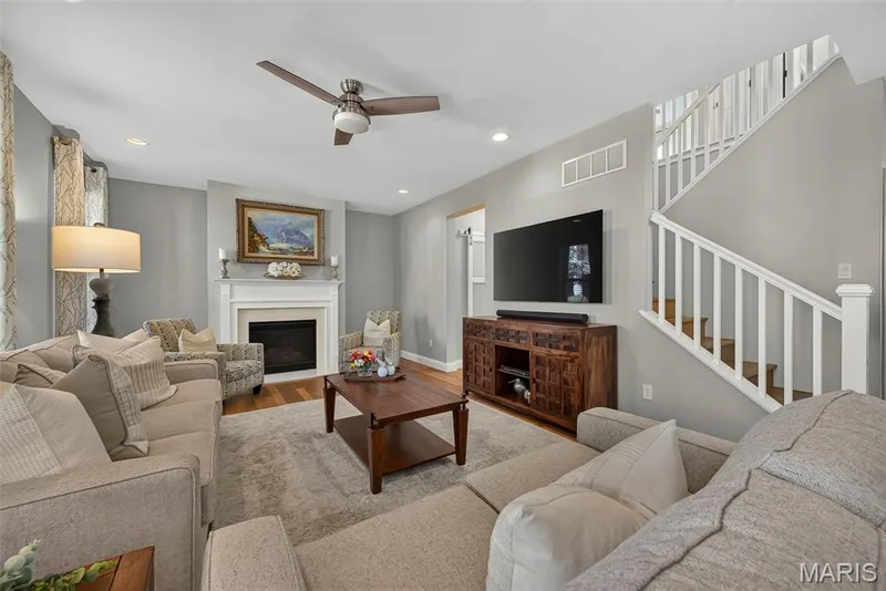 9' Main Floor Ceilings with Gas Fireplace in the Living Room — 3253 Camp Street, St Charles, MO 63301