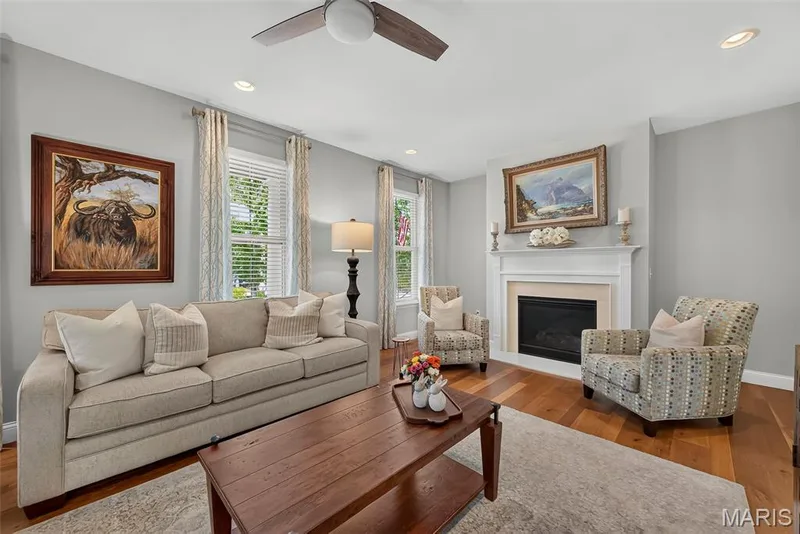 9' Main Floor Ceilings with Gas Fireplace in the Living Room — 3253 Camp Street, St Charles, MO 63301