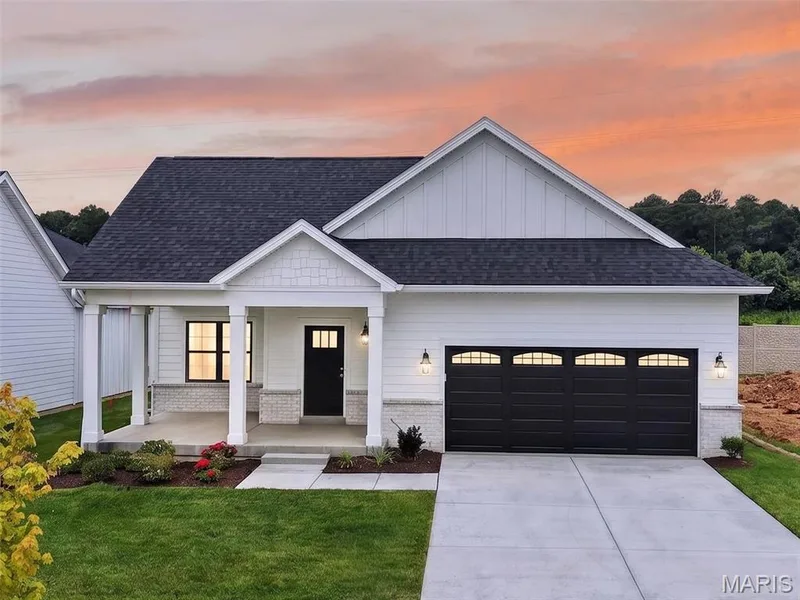 Front Elevation at Dusk — 146 Haven Ridge Court, Dardenne Prairie, MO 63368
