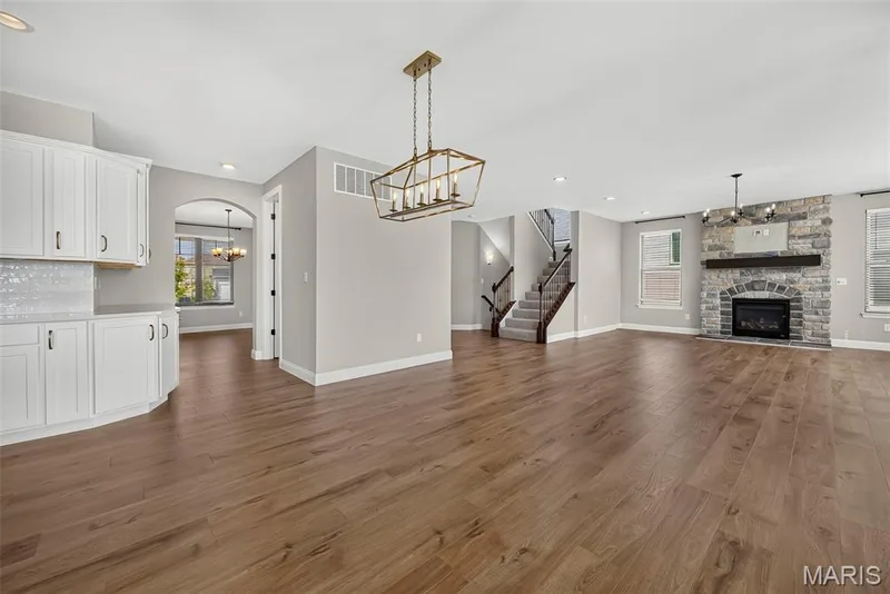 Breakfast Room open to Kitchen and Great Room with 9 Foot Ceilings and Luxury Vinyl Plank Flooring — 106 Downview Drive, O'Fallon, MO 63368