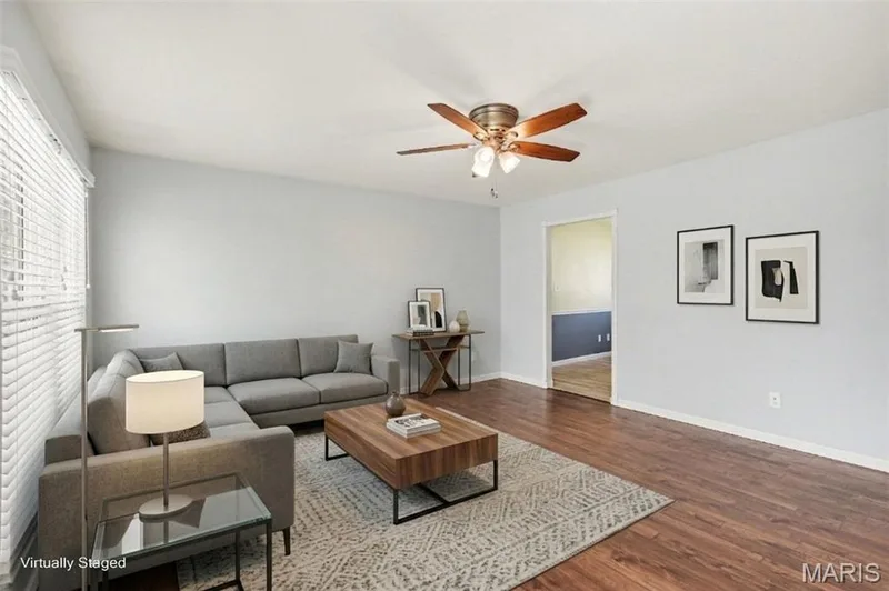 Virtually staged - the ceiling fan adds overhead lighting, as well as more air flow! — 39 Oxbow Road, St Peters, MO 63376