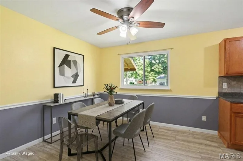 Virtually staged - back yard view from your eat-in kitchen. — 39 Oxbow Road, St Peters, MO 63376