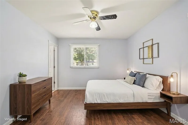 Virtually staged - primary bedroom — 39 Oxbow Road, St Peters, MO 63376