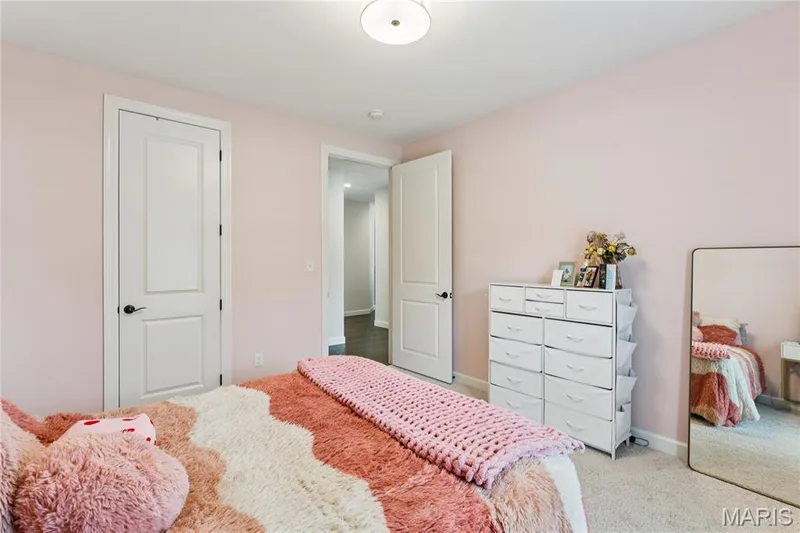 Recessed lighting, light-colored carpeting, and light-colored walls — 5 Timberdel Place, Foristell, MO 63348