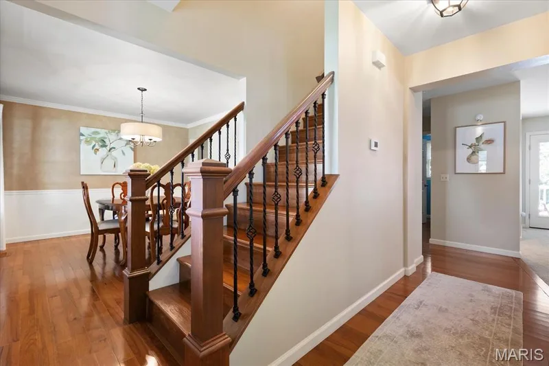 Beautiful Wood Staircase — 1131 Black Forest Drive, St Charles, MO 63301