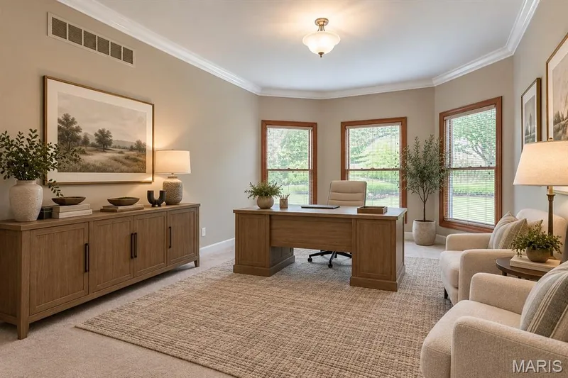 Main Floor den/office with bay window — 4484 Kingfisher Court, Augusta, MO 63332