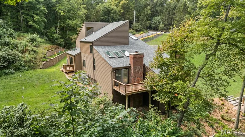 bird's eye view of primary balcony and back of home — 35 Arrowhead Estates Court, Chesterfield, MO 63017