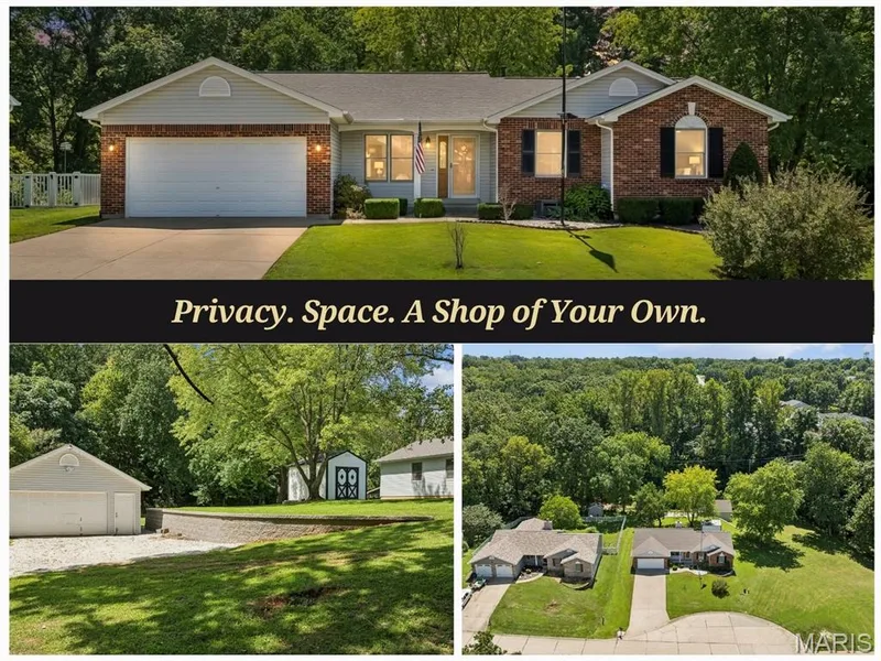 Tucked into a peaceful cul-de-sac on half an acre, this home offers something rare, a detached garage with room to work, build, or store it all. Add a heavily wooded backdrop and total privacy, and you've found the one buyers dream about but rarely find. — 416 Loiselaine Drive, O'Fallon, MO 63366
