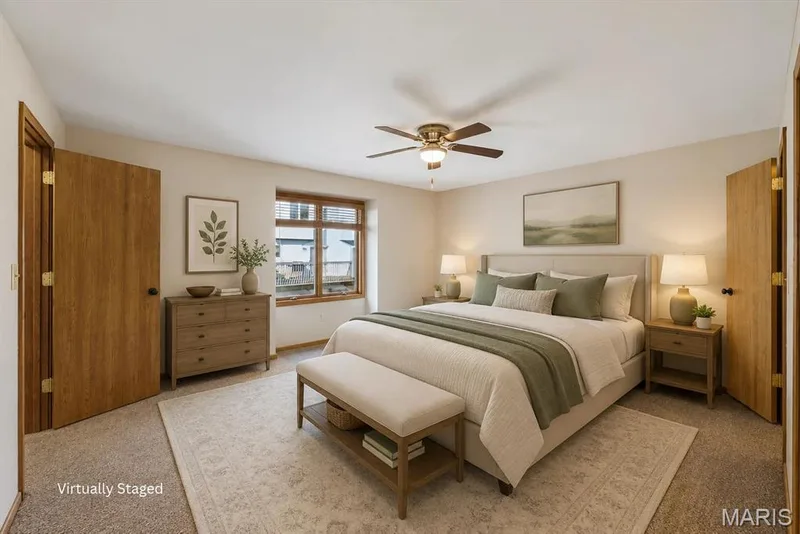Primary bedroom with 2 walk-in closets — 3405 Sherman Park Drive #4C, St Charles, MO 63303
