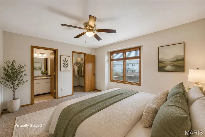 Bedroom 2 with full ensuite and walk-in closet — 3405 Sherman Park Drive #4C, St Charles, MO 63303