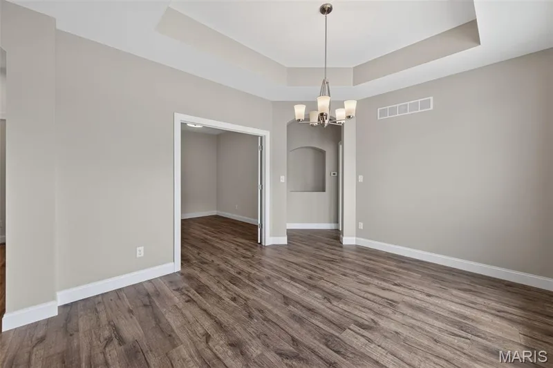 Dining Room with 9 Foot Ceilings and Luxury Vinyl Plank Flooring — 149 Haven Ridge Court, Dardenne Prairie, MO 63368