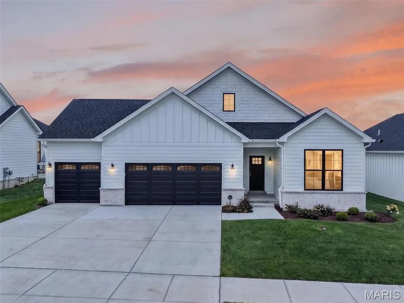Front Elevation at Dusk — 149 Haven Ridge Court, Dardenne Prairie, MO 63368