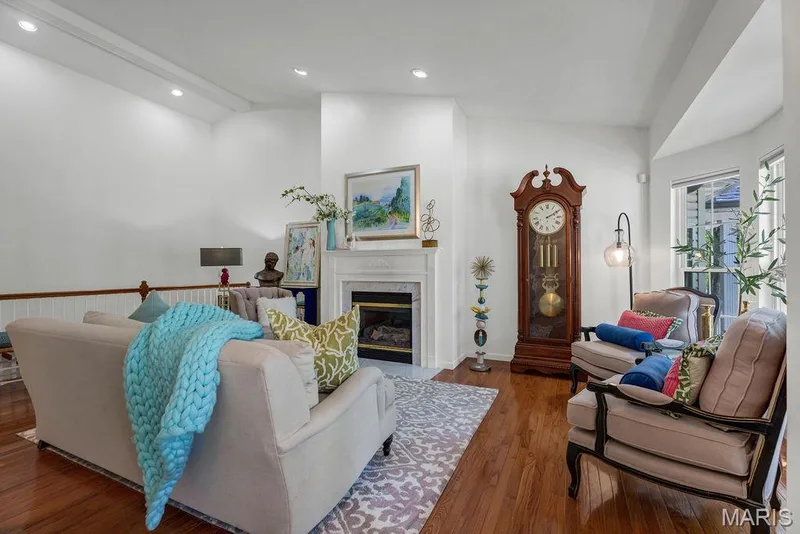Comforting gas fireplace is perfect on chilly days or even to create ambiance. — 781 Queens Court Place, St Peters, MO 63376