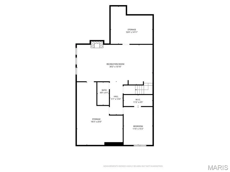 Basement level floor plan — 781 Queens Court Place, St Peters, MO 63376