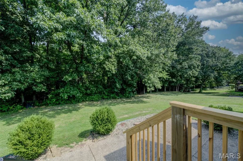 View from Breakfast Room Slider to Tree Lined Back Yard — 868 Molloy Drive, O'Fallon, MO 63366