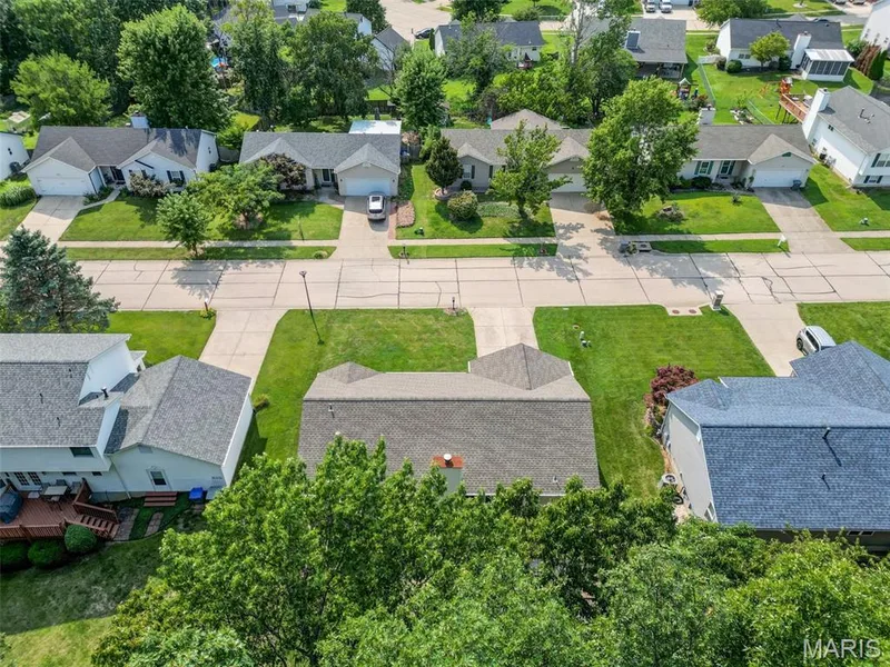 Drone Photo - View of Street from Back of Property — 868 Molloy Drive, O'Fallon, MO 63366