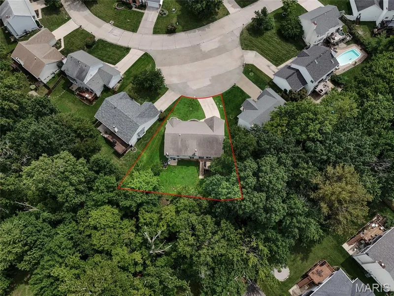 Ariel View of the home from above. — 1094 Treeshade Drive, St Peters, MO 63376