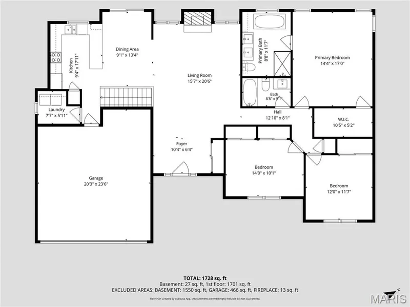 Main Floor plan — 1094 Treeshade Drive, St Peters, MO 63376