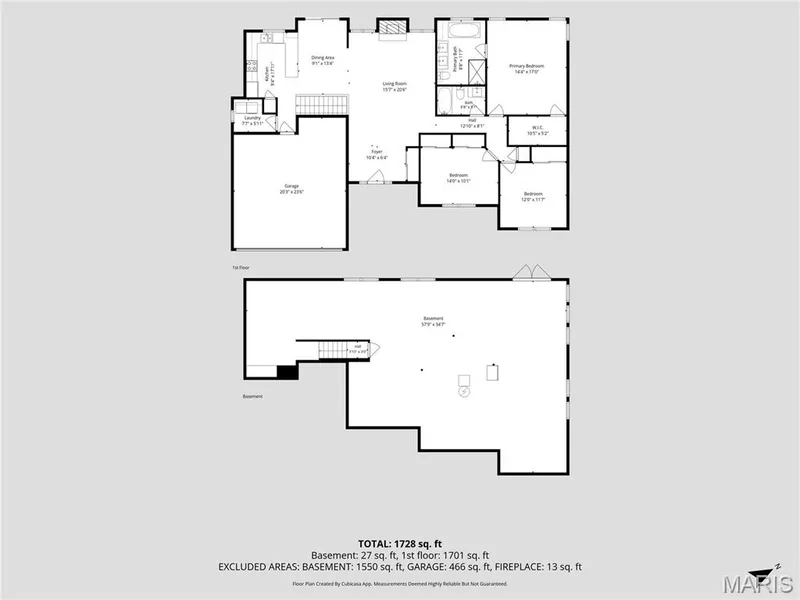 Full Floor plan — 1094 Treeshade Drive, St Peters, MO 63376