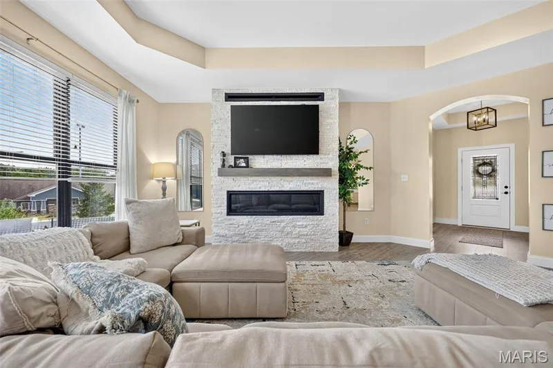 Great room with fireplace — 155 Haven Ridge Court, Dardenne Prairie, MO 63368