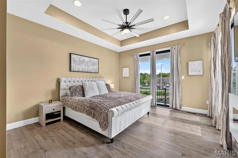 Primary bedroom, slider to private patio — 155 Haven Ridge Court, Dardenne Prairie, MO 63368
