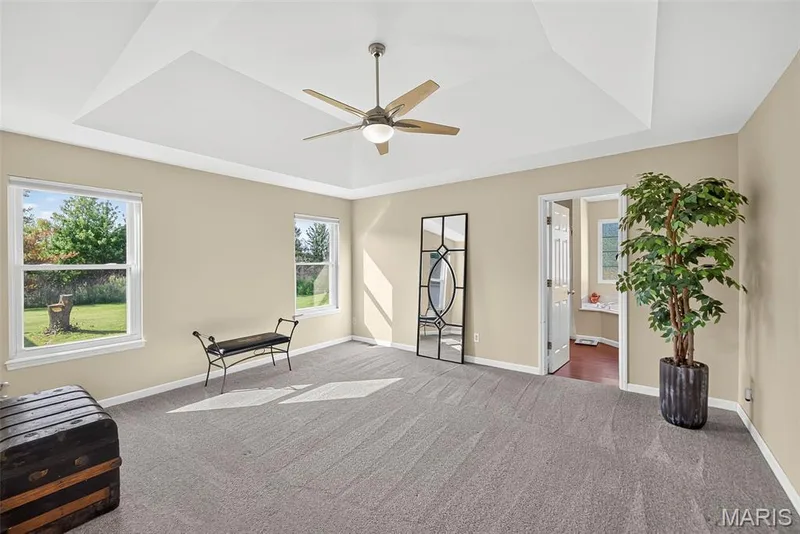 Tray ceiling with ceiling fan — 1509 Langrove Drive, O'Fallon, MO 63368