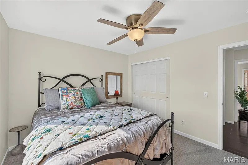 Ceiling fan and view of front yard — 1509 Langrove Drive, O'Fallon, MO 63368