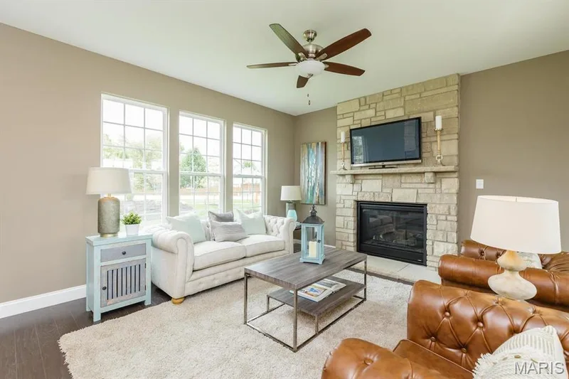 Photo representation of a similar home.  Some features shown may be optional. The room shown is a Hearth Room that is optional. — 1 TBB Durham II @ Sonnen Trail, Wentzville, MO 63385