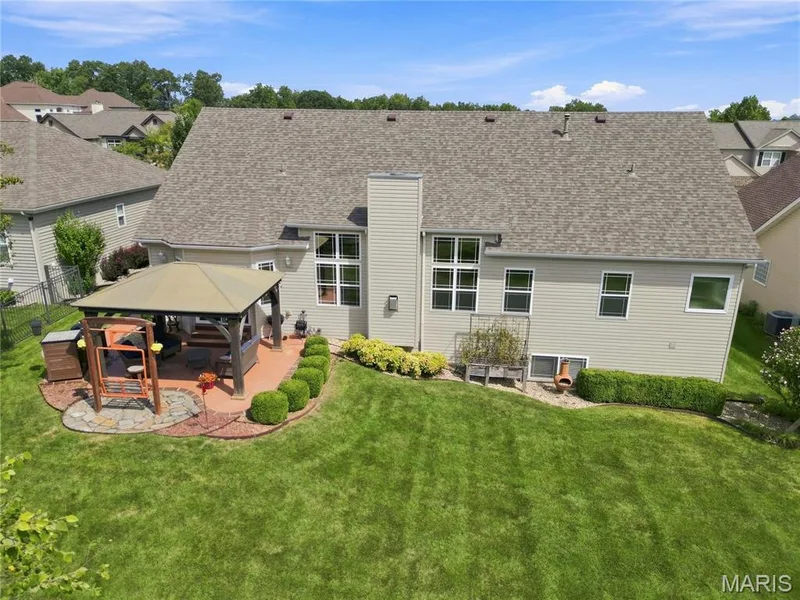 Aerial view of the back — 110 Cypress Meadows Drive, Wentzville, MO 63385