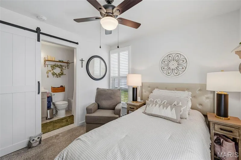 2ndary bedroom made into an ensuite w/barn door access to hall bath! — 3404 Reed Crossing Street, St Charles, MO 63301