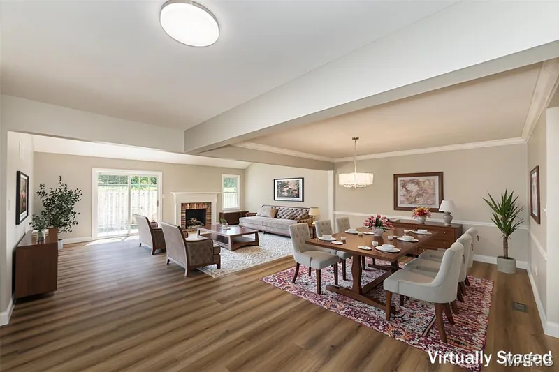 LR/DR with virtual staging SO much room! — 2477 Baxton Way, Chesterfield, MO 63017