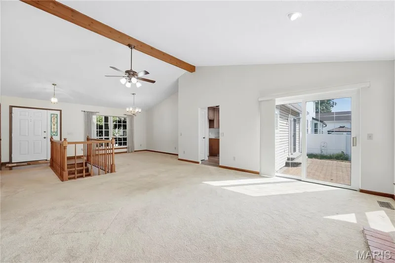 Great Room with Sliding Glass Door opening to Paver Patio — 3044 Brentmoor Drive, St Charles, MO 63303