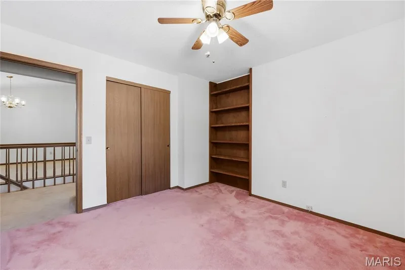 Secondary Bedroom with Built in Bookcase — 3044 Brentmoor Drive, St Charles, MO 63303